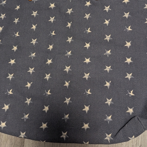 Mossimo Blue Americana star canvas tote With Braided Vegan Leather Handle - Picture 4 of 4
